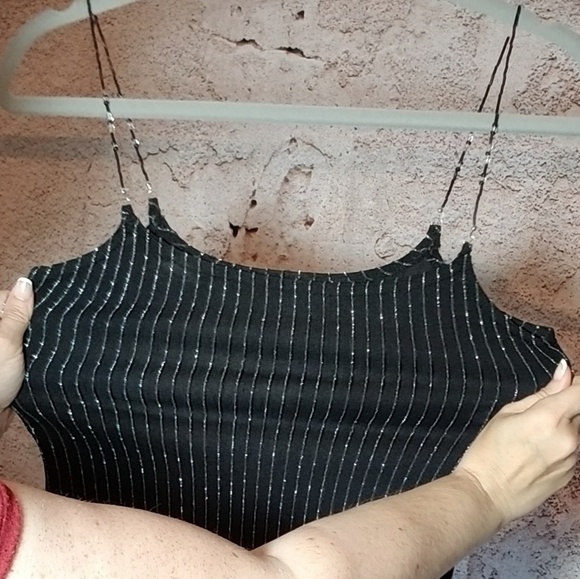 Retro 90's Evolution sexy cami with beaded straps Black - Picture 5 of 8